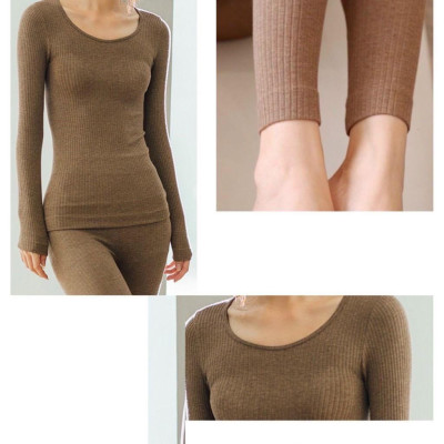 Bộ quần áo mặc nhà nữ mùa đông vải len tăm mềm mại tôn dáng sexy