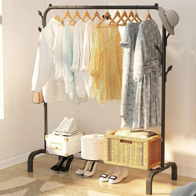 Giá treo quần áo KG44 kèm 8 móc bên hông khung kim loại chắc chắn tiện lợi đa năng 150x110cm - Hàng chính hãng