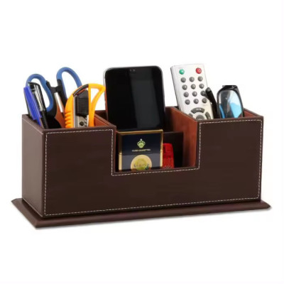 Cốc cắm bút đôi bằng da cao cấp