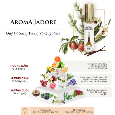 Aroma Jadore – Tinh Dầu Nước Hoa Pháp Dạng Lăn 12ml