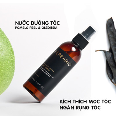 Bộ 5 Chăm Sóc Tóc Vỏ bưởi & Bồ kết Herbario: Dầu gội 300ml + Dầu xả 300ml + Xịt dưỡng 100ml + Serum 30ml + Kem ủ tóc 200ml