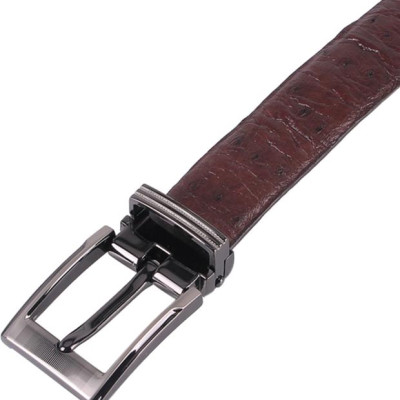 Thắt Lưng Nữ Da Đà Điểu Da Hột Huy Hoàng HT5422 - Nâu Đất