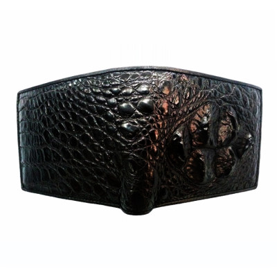 Ví nam Huy Hoàng da cá sấu gù đầu màu đen, nâu đỏ, vàng, nâu đất HC2213-14-15-49