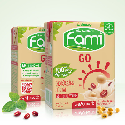 Thùng Sữa Đậu Nành Vinasoy Famigo Đậu Đỏ Nếp Cẩm (200ml x 36 Hộp)