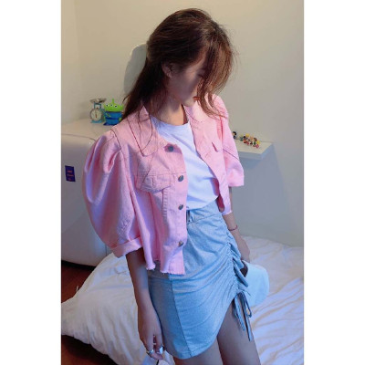 Áo thời trang denim nữ tay bồng thời trang Hàn Quốc