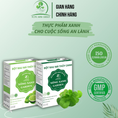 Nông Xanh Garden Combo 2 Hộp Bột Rau Má Thủy Canh Nguyên Chất+Đậu Xanh Cốt Dừa Hộp 15 gói hòa tan uống liền,thanh nhiệt, làm đẹp da