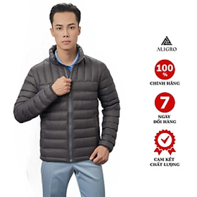 Áo khoác lông vũ màu xám chất liệu cao cấp mềm mịn chống thấm nước chống bám bẩn siêu nhẹ giữ nhiệt  ALIGRO ALGALV.22