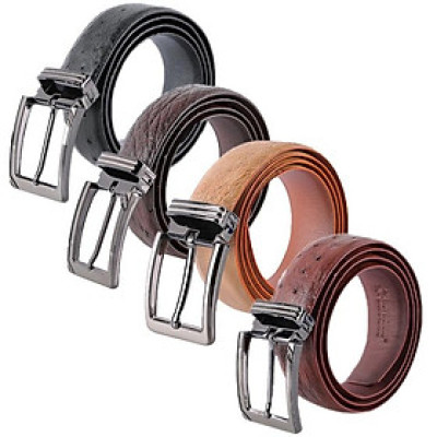 HP4448-49-50-51 - Thắt lưng nam da đà điểu Huy Hoàng da hột 3,5P đầu kim màu đen, nâu đất, vàng bò, nâu đỏ