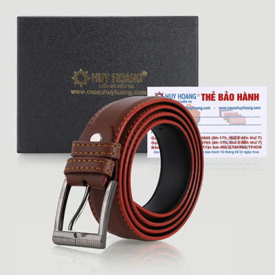 Dây thắt lưng nữ Huy Hoàng 3P may viền màu bò,HC5001