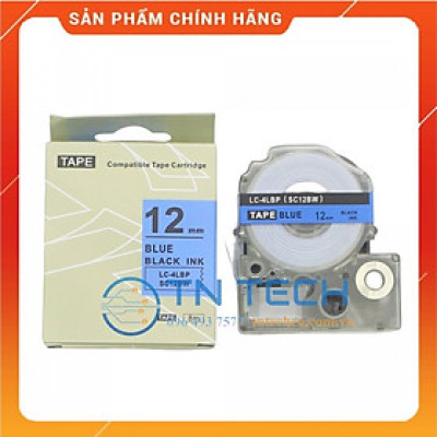 Nhãn in TEPRA - EPSON LC-4LBP (SC12BW) – Chữ đen nền xanh dương 12MM X 8M  - Dùng cho máy in nhãn TEPRA - EPSON [Hàng nhập khẩu]