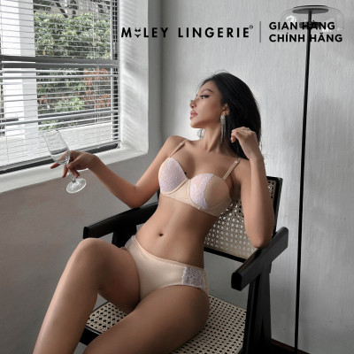 Bộ Đồ Lót Nữ Áo Cúp Ngang Và Quần Lót Thun Lạnh Phối Ren Charming Girl Miley Lingerie - BRM02_FMM05