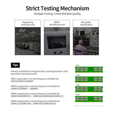 Bộ nhớ Vaseky 2G DDR3 1333 / 2G tốc độ cao Đọc / ghi không ồn ào để bàn 