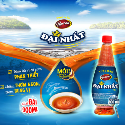 Nước Mắm Barona Đại Nhất 12 Độ Đạm 750ml, tặng 1 hũ Sate Siêu ngon 100g