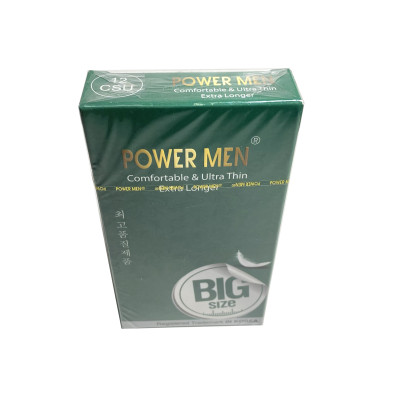 Bao Cao Su Size To 55mm Mỏng Kéo Dài Thời Gian Power Men Comfortable Ultra Thin Extra Longer (Hộp 12c) - Hàng Chính Hãng 100% - Che Tên Sản Phẩm 