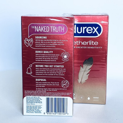 Bao Cao Su Durex Fetherlite 12s - Mỏng Trơn Ôm Khít - Nhiều Gel - Hàng Chính Hãng - Che Tên Sản Phẩm