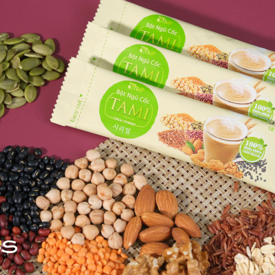 Bột ngũ cốc nảy mầm Tami không đường 450g 25 gói TÂM MINH FOODS