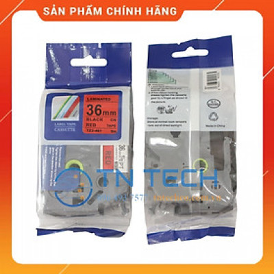 Nhãn In Tz2-461 - Đen nền đỏ 24mm x 8m - Dùng cho máy in BROTHER - AIMO - PUTY [Hàng Nhập Khẩu]