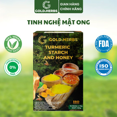 Hàng chính hãng - Tinh nghệ mật ong GoldzHerbs, 100% mật ong nguyên chất – Hũ 300g/ Hộp 15 gói x 10g