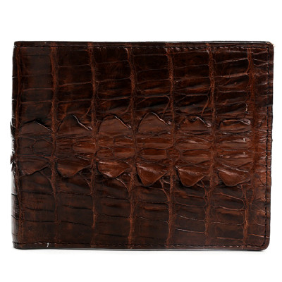 HJ2207-08-09-42 - Ví nam Huy Hoàng da cá sấu gai đuôi màu đen, nâu đỏ, vàng bò, nâu đất