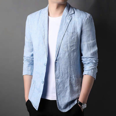 Áo khoác Blazer Linen cho nam form suông dài tay unisex nhiều màu