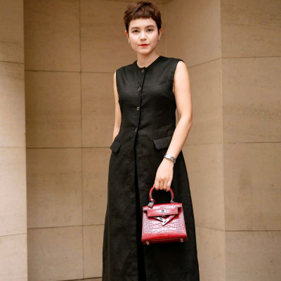 Áo kiểu không tay dáng dài Grainne thiết kế cao cấp WHITE CHIC