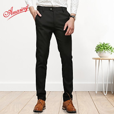 Quần tây nam ống côn Amazing màu xám, dáng trẻ ôm gọn slimfit, chất liệu co giãn, trẻ trung, năng động