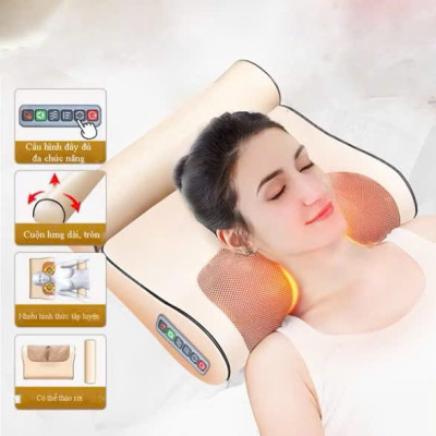 Gối Massage Hồng Ngoại Cao Cấp 20 Bi – Massage Toàn Thân, Tốt Cho Tuần Hoàn Máu