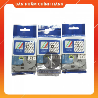 [Combo 5 hộp] Nhãn In đa lớp Tz2-131 - Đen nền trong 12mm x 8m - Hàng nhập khẩu