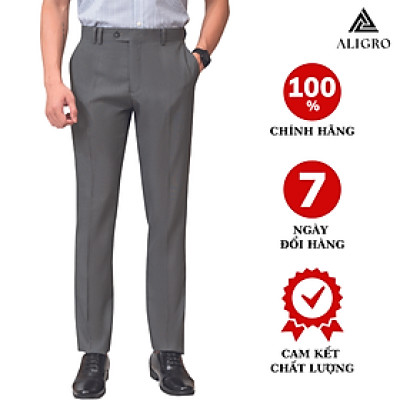 Quần âu nam ALIGRO màu lông chuột dáng basic ống đứng, chất liệu cao cấp ALGO1014