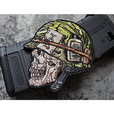 Patch chiến binh đầu lâu dán quần áo_ba lô_ túi xách