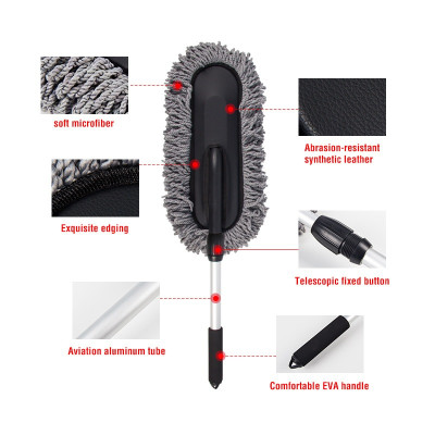 Chổi lau quét bụi ô tô, xe máy, cây chổi tròn - dẹt cán dài quét dọn vệ sinh nội thất xe hơi,xe tải,bàn ghế sofa cao cấp