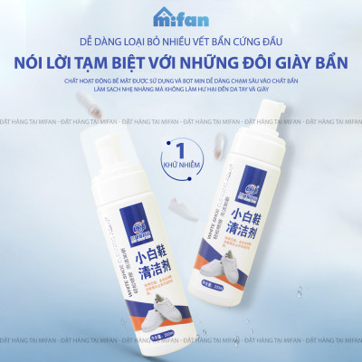 Chai Xịt Bọt Vệ Sinh Giày Cao Cấp LKB 200ml - Bình Xịt Bọt Làm Sạch, Làm Trắng Giày Dép Siêu Tốc - Mifan Hàng Chính Hãng