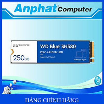 Ổ cứng SSD WD Blue SN580 250GB NVMe PCIe Gen4 x4 ( WDS250G3B0E ) - Hàng Chính Hãng