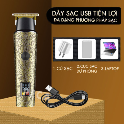 Tông đơ chấn viền Kemei KM-2185 điều chỉnh 2 mức tốc độ, công suất mạnh màn hình LCD tiện lợi - Hàng chính hãng