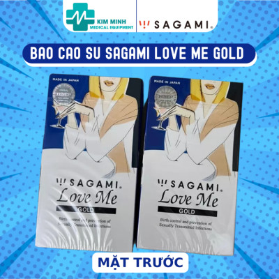 Bao cao su Sagami LoveMe Gold, siêu mỏng, truyền nhiệt nhanh, cảm giác thật - Hộp 10 chiếc
