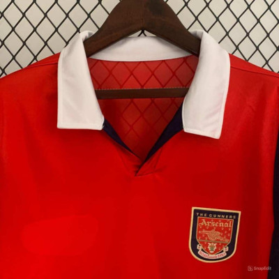 Áo Bóng Đá Retro Arsenal 1998 Dài Tay - Sân Nhà bản cao cấp vải Cotton Polyester
