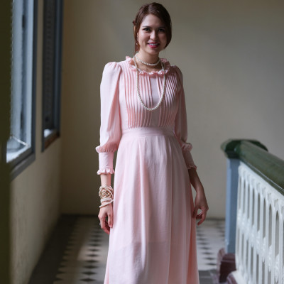 Đầm Xoè Cao Cấp Thời trang thiết kế Hity DRE115 (Hồng Anh Đào)