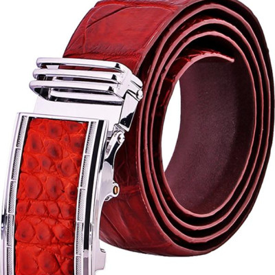 Thắt Lưng Nam Da Cá Sấu Nguyên Con Bụng Huy Hoàng HT4743 - Nâu Đỏ