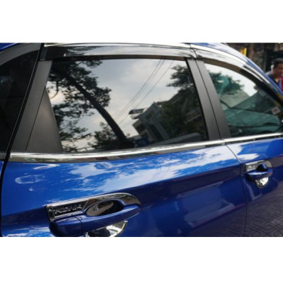 Nẹp viền cong kính, chân kính INOX dành cho xe Hyundai Kona