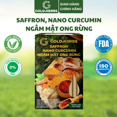 Hàng chính hãng - Saffron Nano Curcumin ngâm mật ong rừng, 100% mật ong nguyên chất – Hũ 300g/ Hộp 15 gói