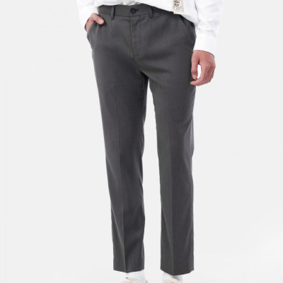 Quần Vải Nam ROUTINE Form Slim Crop vải mềm màu xám - 10F21PFO002CR1 | LASTORE MENSWEAR