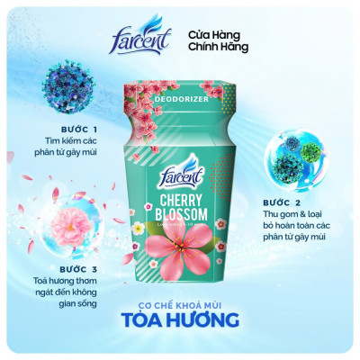 Hộp toả hương khử mùi thanh lọc không khí Farcent hương dịu nhẹ 300ml cho bếp, phòng khách, nhà tắm