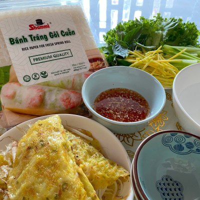 Combo 5 Bánh tráng gỏi cuốn Shammi tròn size 22cm túi 200g (Bánh tráng cuốn xuất khẩu)