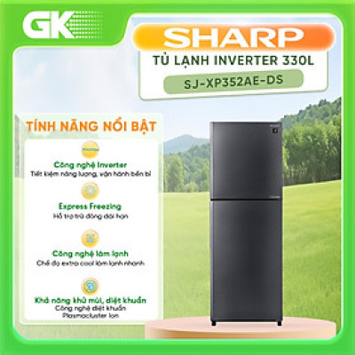 Tủ lạnh Sharp 330L SJ-XP352AE-DS Inverter - Hàng chính hãng (Chỉ giao HCM)