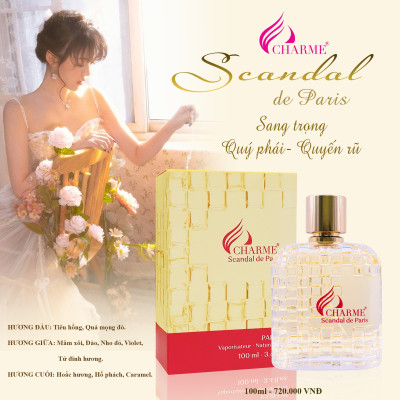 Nước hoa nữ sang trọng, Charme Scandal De Paris, quyến rũ, sang trọng, lưu hương nồng nàn, 100ml