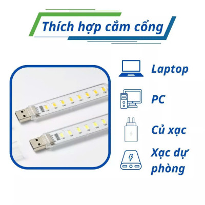 Đèn led mini 3 bóng, 8 bóng, 24 bóng siêu sáng cổng cắm usb thích hợp làm việc ban đêm, học tập, đọc sách siêu tiện dụng
