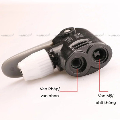 Đầu Bơm Hơi Xe Máy/ Xe Đạp phổ thông/ van nhọn (Schrader/Presta) Đầu Đôi Đa Năng Phụ Kiện (đường kính ống vào 7.3mm) - Mai Lee