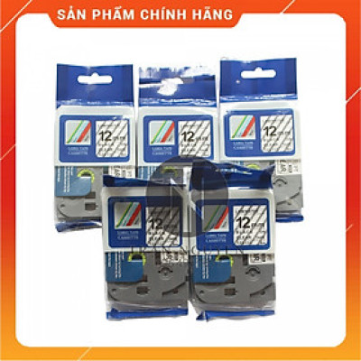 [Combo 5 hộp] Nhãn In đa lớp Tz2-131 - Đen nền trong 12mm x 8m - Hàng nhập khẩu