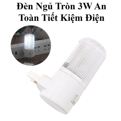 Đèn Ngủ Tròn 3W Tiết Kiệm Điện Ánh Sáng Dịu Nhẹ