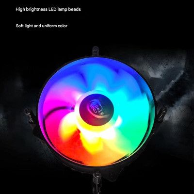 Quạt tản nhiệt CPU Led rainbow T80 for Intell lõi đồng nguyên chất cho máy tính hàng nhập khẩu